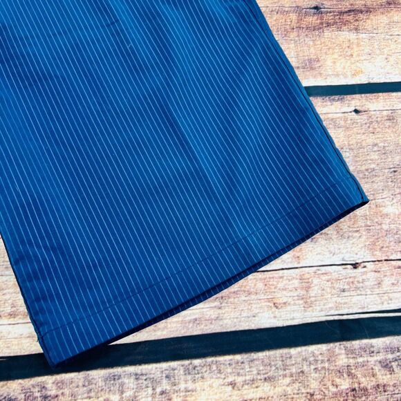 Under Armour Flat Front Chino Short Men's Size 34 Navy Blue Pinstriped Stretch - Picture 4 of 8